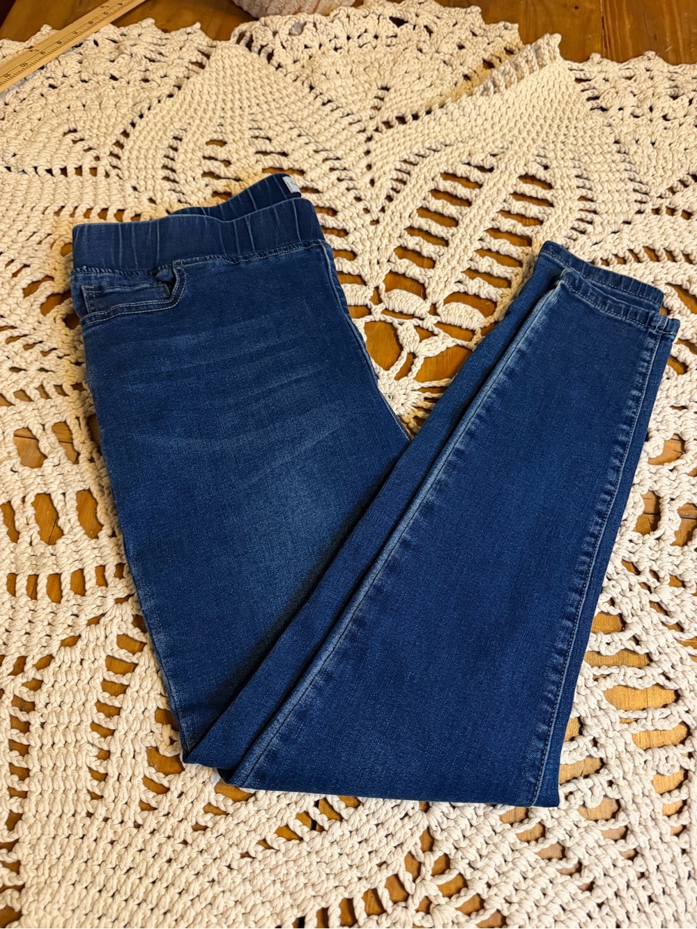 Chic Soul Womens Size 16 Stretch Pull On Skinny Jeans Elastic Waist Dark Wash